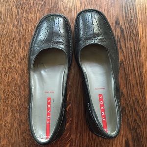 Prada Black Leather Flats